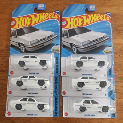2025 HOT WHEELS PROTON SAGA WHITE LOT OF 6