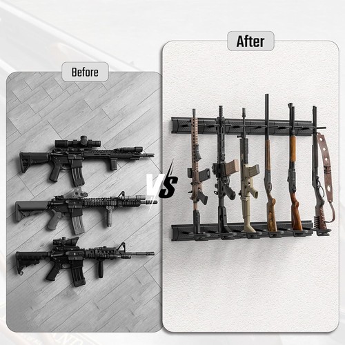 Portapistole da interno resistente - design a slot regolabile 3/6/8/12 per tutte le armi da fuoco - Foto 8 di 10