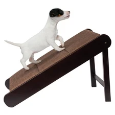 Pet Ramp-Foldable Wooden Dog Ramp for Getting onto Beds Couches or Into Vehicles