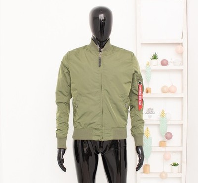 Alpha Industries MA-1 Flight Bomber Jacket Chameleon Green Satin Aviator...