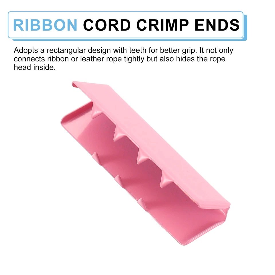 5 piezas abrazaderas de crimpado de extremo de cinta, punta de extremos de correa de 30 mm/1,18 pulgadas, rosa claro Foto 3 de 4