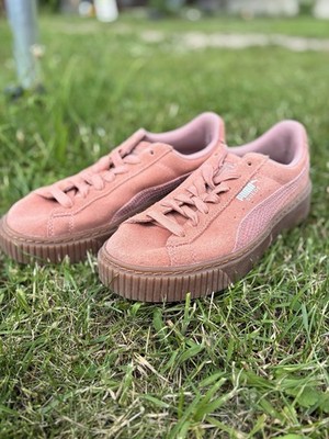 Puma Suede Platform Sneaker Damen Gr 37,5 Rosa Wildleder Plateau Turnschuhe Top 