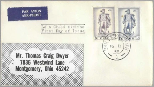 Ireland 1965 La' a Ched Eisiuna FDC used to Ohio