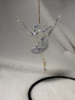 Ballerina Ornament Clear Plastic Iridescent 6  Double Glory Taiwan LTD 1992