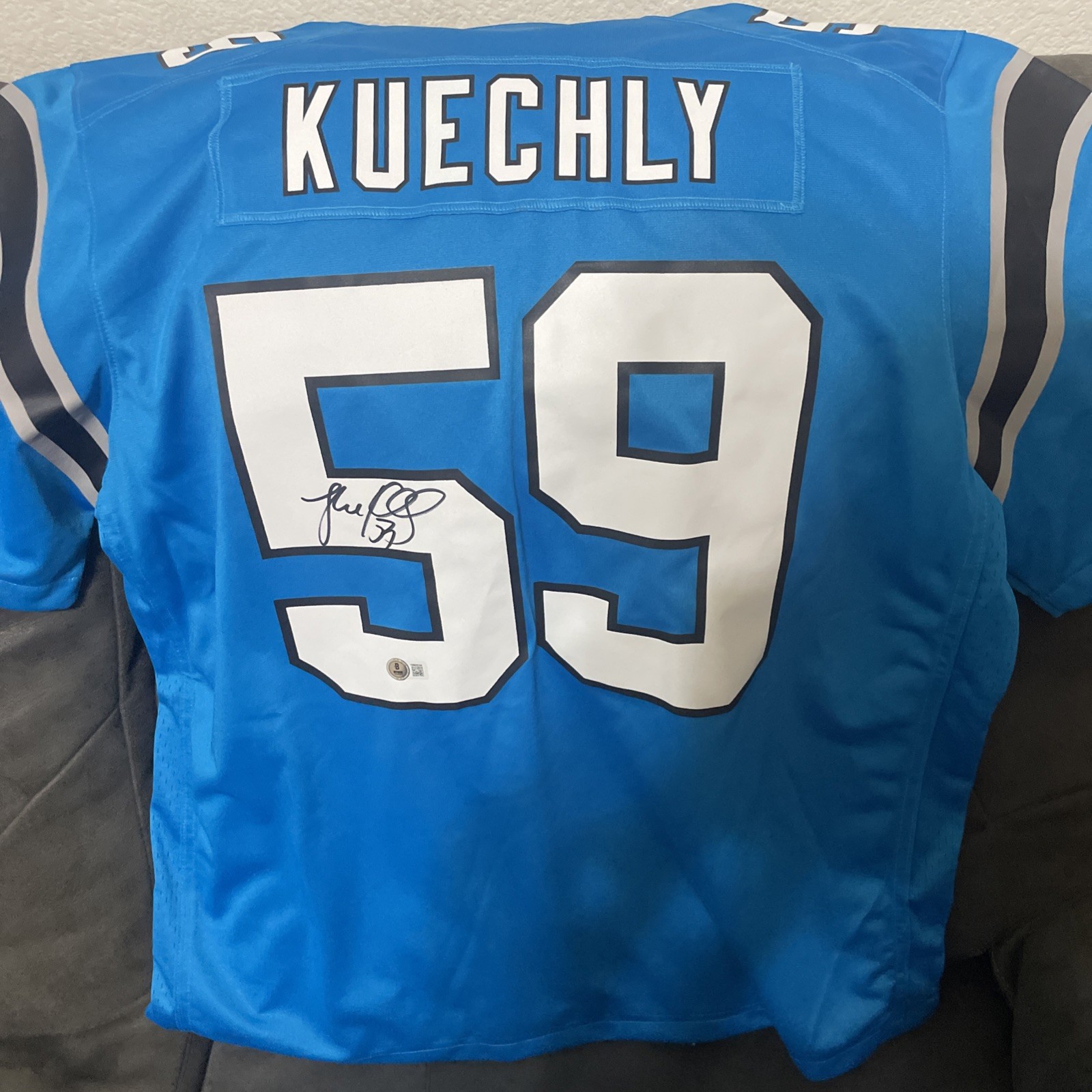 Luke Kuechly Autographed Signed Carolina Panthers Nike Authentic Jersey XL 