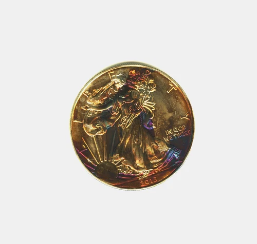 2013 GEM BU RAINBOW TONED AMERICAN SILVER  Eagle 1 Oz .999 Silver