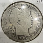 1908-D Barber Half Dollar 50C Denver Business Strike Silver .900