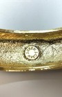 J.Crew Gold Tone Yellow & Creme Enamel Striped Bangle Bracelet 74.5g — photo 3