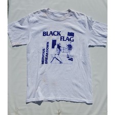 Vintage Black Flag T-Shirt Nervous Breakdown 90's Punk Band Tee Size M