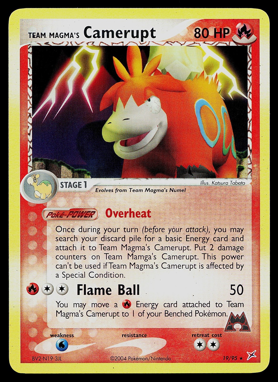 Pokemon Card - Team Magma's Camerupt Team Magma vs Aqua 19/95 Rare Reverse Holo