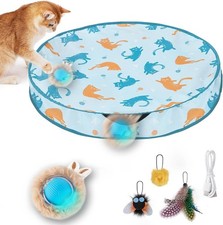 Interactive Cat Toy Ball, Hide and Seek Cat Toys in Play Mat,