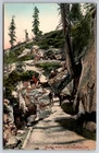 Glacier Point Trail Yosemite National Park California CA Hand-Colored c1910 PC