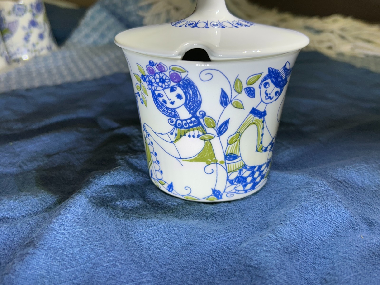 Vintage Figgjo Flint Turi-Design Norway Sugar Bowl With Lid (NO cracks or Chips