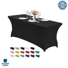 8ft Waterproof Stretch Spandex Fitted Table Cover for Events Weddings