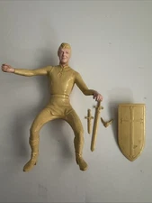 Vintage MPC Medieval Knight Figure 7” w/ Sword Shield Dagger Crusader