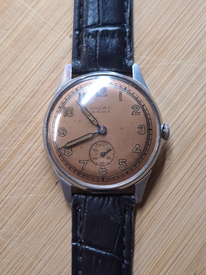 Ancre Vintage Armbanduhr Uhr mechanisch Handaufzug 15 Jewels - Bild 3 von 4