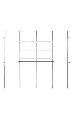 SSWBasics Slotted Standard System Kit 1 Chrome Strut Channel Shelf Rail