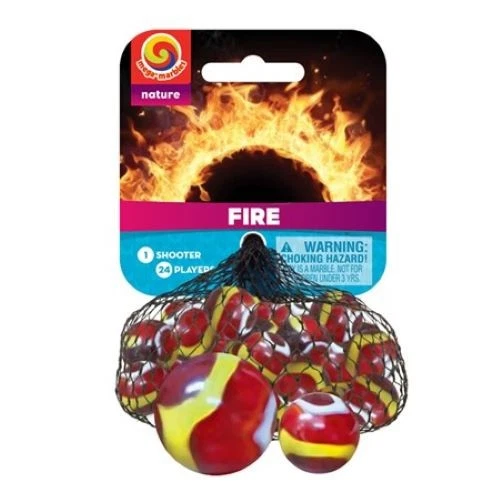 Mega Marble FIRE MARBLE NET (24 Player Marbles & 1 Shooter Marble) - Image 1 of 1