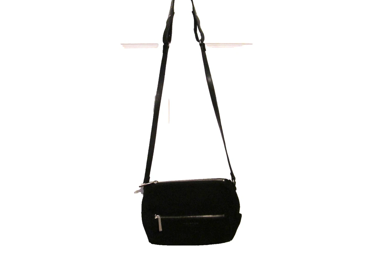 Halston Heritage Backpack Black Leather Suede Adjustable Straps EUC Halston Heritage Black Leather Shoulder Bag Adjustable Strap main image 2