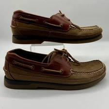 Sperry Top-Sider Men's Leather Boat Shoes Brown Tan 2-Eye Size 9.5M