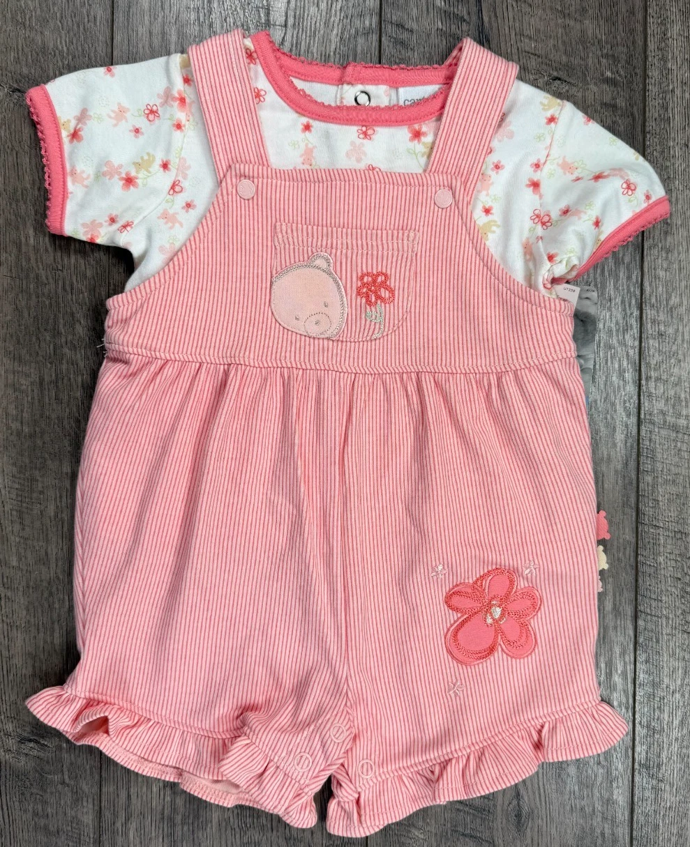 Baby Girl Clothes New Vintage Carter's 3-6 Month 2pc All About Bear Outfit