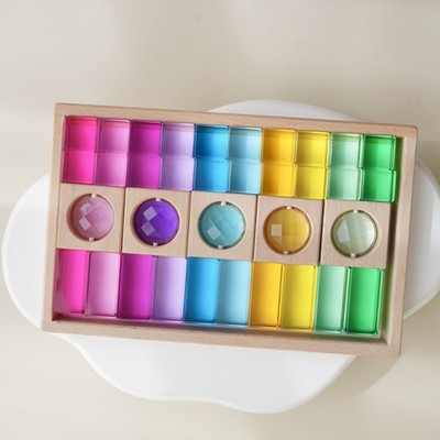 Acryl Edelstein Baustein Spielzeug farbig Regenbogen Acrylblöcke für Kinder
