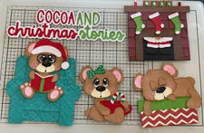 CHRISTMAS Cocoa and Christmas Stories FIVE piece set paper piecing scrapbook 3D