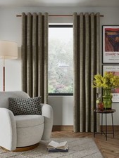 John Lewis Textured Blackout Lined Eyelet Curtains W228 x D228cm - Pale Mole