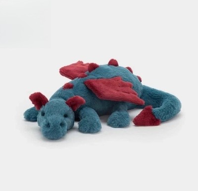 Jellycat Rare Dexter Dragon Plush Medium 50cm Soft Toy Cuddly Gift NEW with Tags