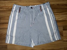 Vtg Women  s Esprit De Corp Group EDC Strip Denim Shorts Sz 11/12 Retro Y2K