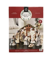 Member's Mark Holiday Nativity Set Decor, Hand Painted, 9 Pc Set, Multicultural