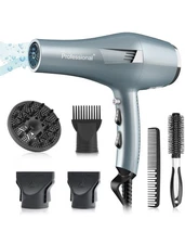 Ionic Salon Hair Dryer,Pro Blow Dryer AC motor-Diffuser,Nozzle,Concentrator Comp