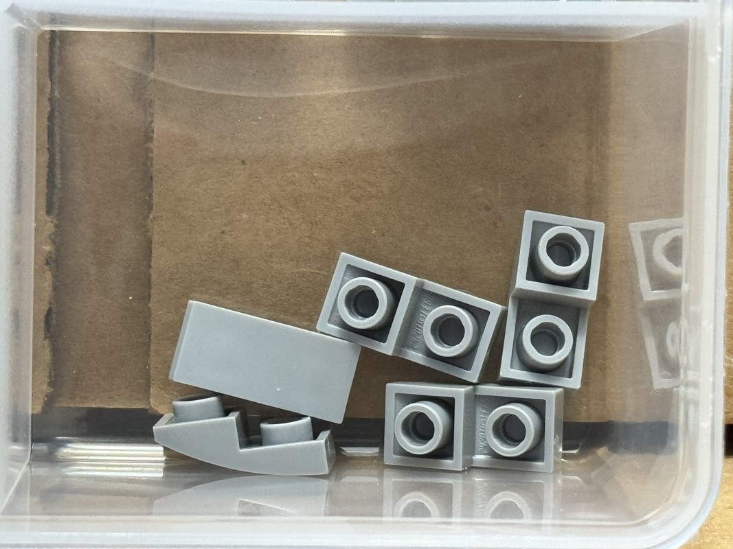 LEGO Parts - Light Bluish Gray Slope, Curved 2 x 1 Inverted - No