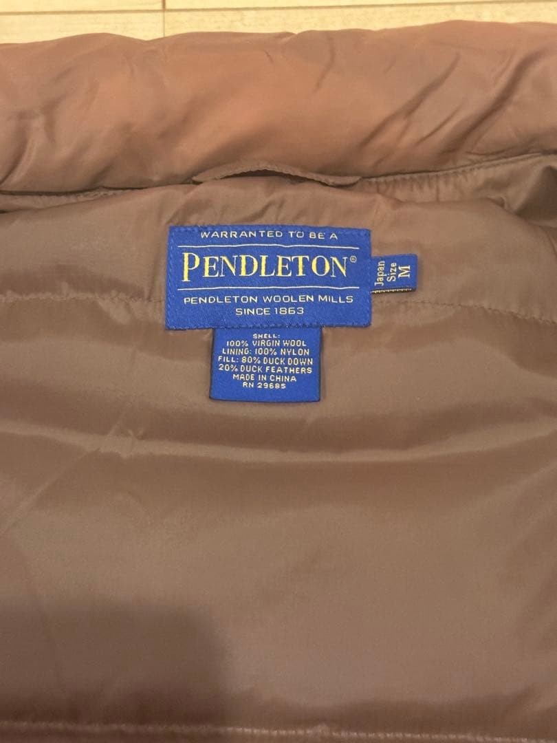 Pendleton Geometric Wool-Blend Down Vest M Multi-… - image 3