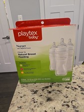Playtex Baby Nurser Bottle With Drop-Ins Liners 3 Pack Bottles w/ 5 Drop Ins NEW