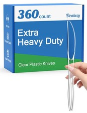 360 Count Extra Heavy Duty Clear Plastic Knives Disposable, BPA-Free, Heat Re...