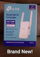 New NIB TP-Link AC1200 Dual Band RE315 OneMesh Wi Fi Extender 1.2 Gbp Booster