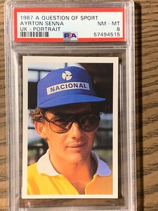 1987 A QUESTION OF SPORT AYRTON SENNA UK PORTRAIT PSA 8
