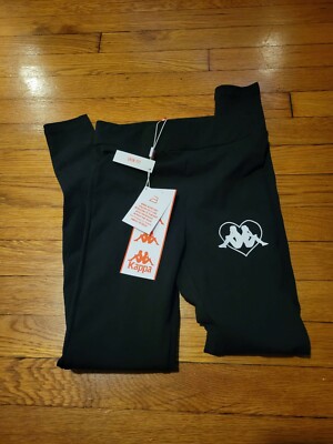Kappa Authentic Tarnow Love Leggings Black Smoke White Bright Women s XS