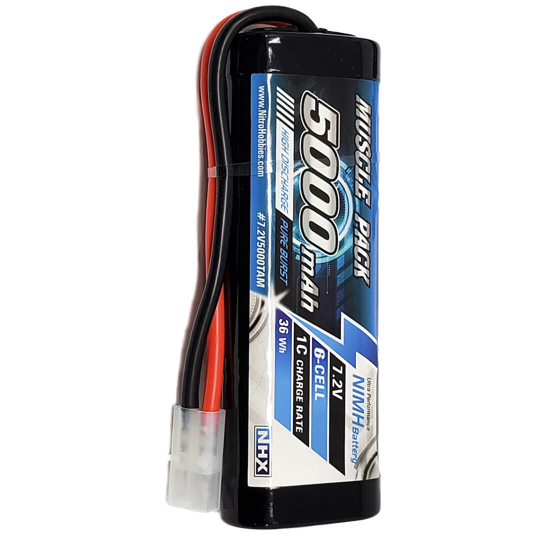 NHX RC 7.2V 5000mAh 6-Cell Nimh Battery w/ Tamiya Plug / ezWall Charger
