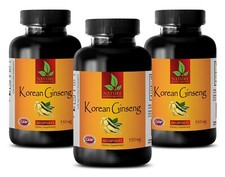 Red Panax Ginseng Root - KOREAN GINSENG Powder 350mg Pills - 3 Bottles