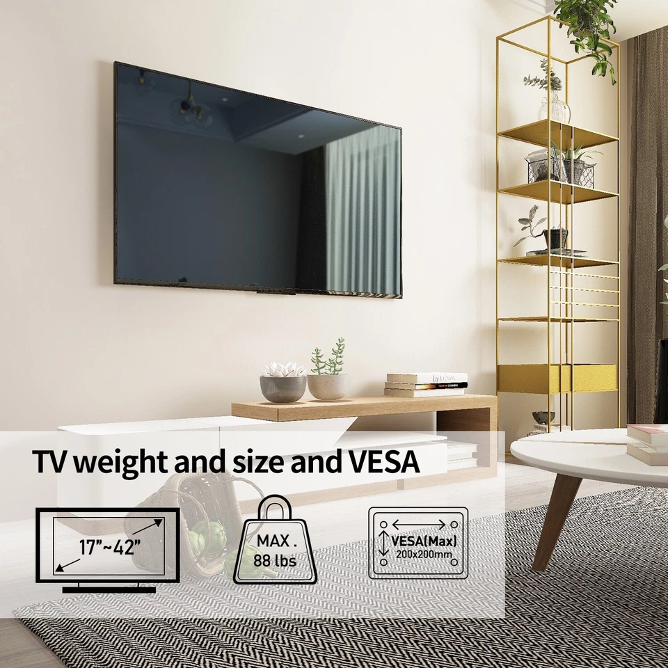 Soporte de montaje en pared fijo TV LCD LED VESA 22 23 24 26 27 28 32 37 40 42 Foto 2 de 4