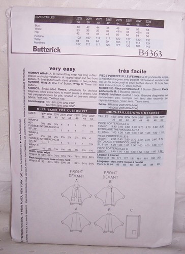 BUTTERICK PATTERN:JACKET-SKIRT-PANTS-SHIRT-WRAP:3306, 3976, B4363 U CHOOSE-UNCUT - Picture 10 of 10