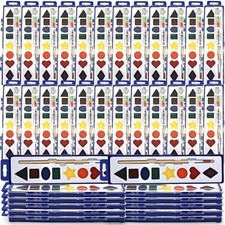 Color Swell Watercolor Paints 36 Pack with Shapes for Learning with Strong...