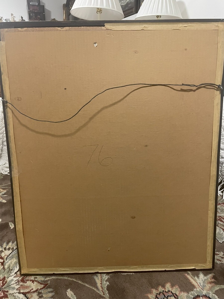 VTG MCM SILKSCREEN on Canvas MARINO MARINI 1955 Signed HORSE Print