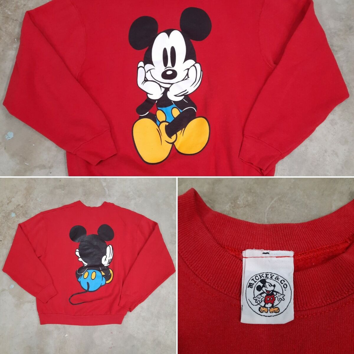 Vintage 90s Mickey And Co Red SweatShirt Mickey Graphic Vintage 90s Mickey And Co Red SweatShirt Mickey Graphic