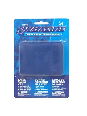 Swimline LATEX SWIMMING CAP Blue Navy Pink Black Waterproof bathing caps 9605