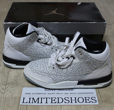 NIKE AIR JORDAN 3 III RETRO WHITE FLIP GS 315768-101 US 5Y bhm
