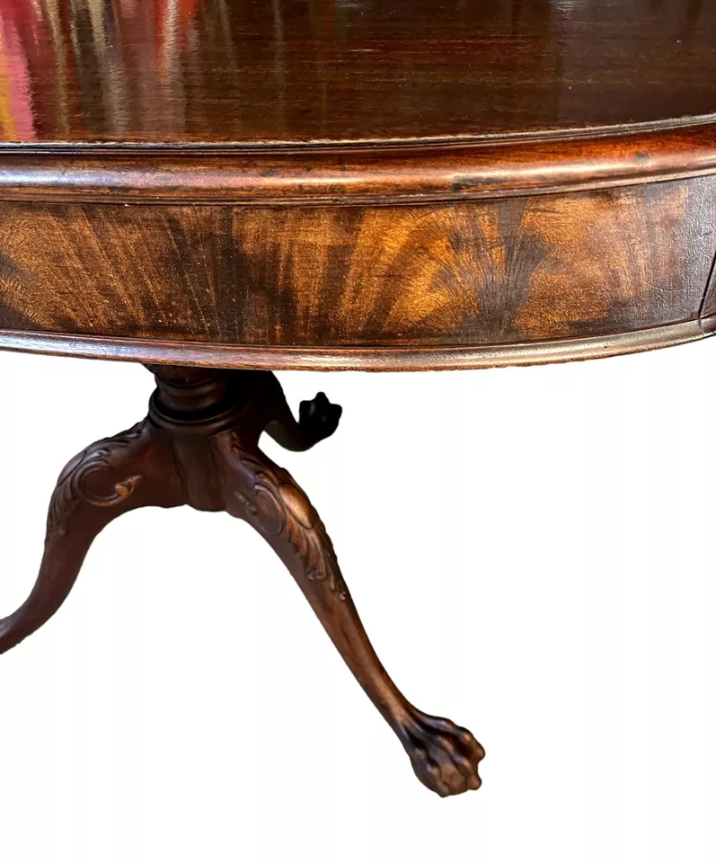 Chippendale Double Pedestal Ball & Claw Mahogany Dining Table. Vintage - Image 3 of 4