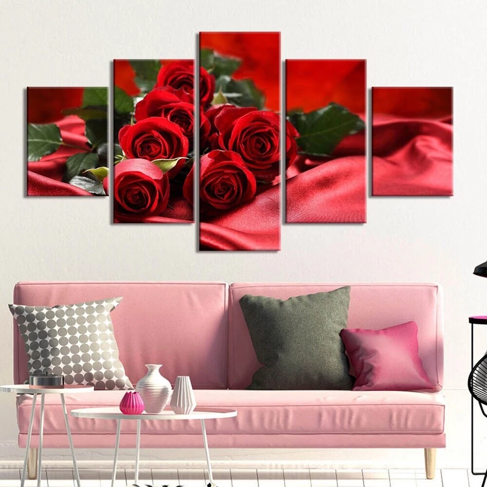 Red Rose On Canvas Us